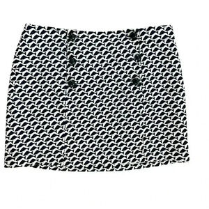 Vineyard Vines Nautical Fish Print Red White Jacquard Straight Mini Skirt